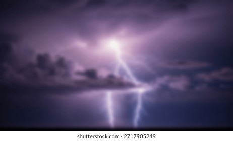 Dramatic lightning storm with multiple strikes illuminating the night sky and landscape.