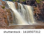 Dramatic Lower Gooseberry Falls in the Spring in Minnesota