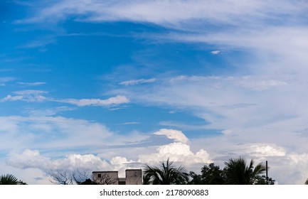 Dramatic Monsoon Cloud Formation In The Blue Sky, Indian Monsoon Clouds