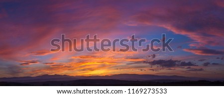 Dramatic Mountain Sunset Panorama