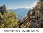 Dramatic Mountain View of Amari Valley from Steep Platania Gorge Hiking Trail in Crete