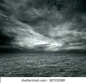 Dramatic ocean background with copy space