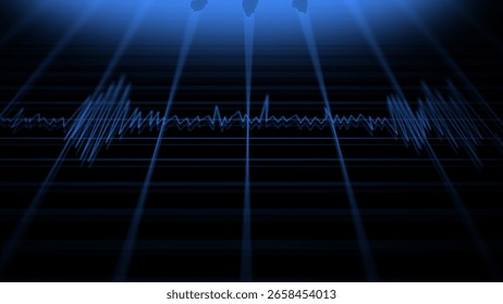 Dramatic Ominous Polygraph Test with Failed Lines - Digital Blue