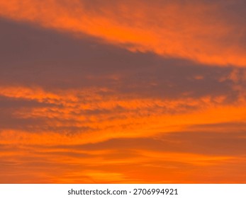 Dramatic Orange and Red Cloudscape at Sunset
