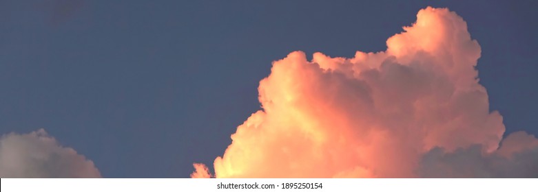 Dramatic Orange And Red Sunset Wide Background. Colorful Clouds Panoramic Background. Mystery Clouds Formations Wallpaper. Mystic Contrast Skyscape Evening Dusk Sunset With Orange Clouds. Abstract Ba