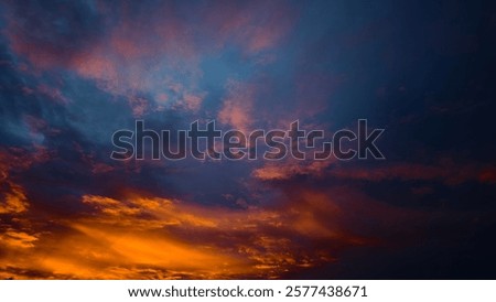 Dramatic orange sky in the afternoon