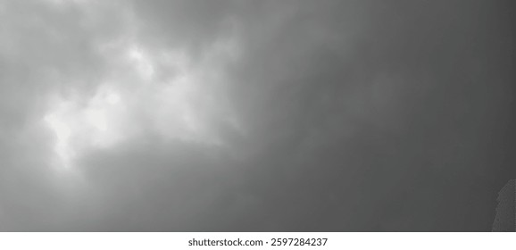 Dramatic Overcast Sky with Thick Gray Clouds Covering the Horizon, Creating a Moody and Atmospheric Scene Before an Approaching Storm