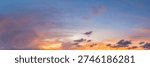 Dramatic panorama sky with cloud on twilight time. 