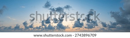 Dramatic panorama sky with cloud on twilight time. 