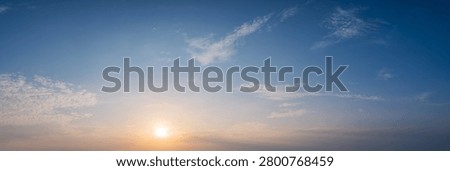Dramatic panorama sky with cloud on sunrise and sunset time. Panoramic image.