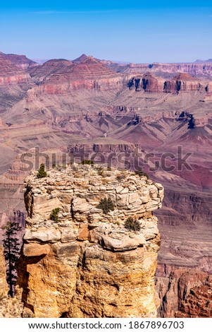 A dramatic panoramic view of the mountainous Grand Canyon as seen from Moran Point.