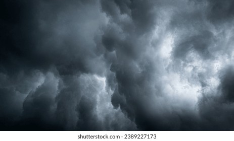Dramatic panoramic view of Nimbostratus clouds.