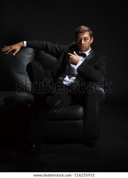 Dramatic Portrait Suave Handsome Man Tuxedo Stock Photo 116235931 ...