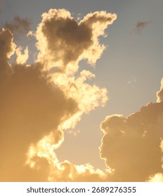 Dramatic, puffy clouds at twilight in Sierra Vista, Arizona