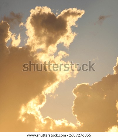 Dramatic, puffy clouds at twilight in Sierra Vista, Arizona