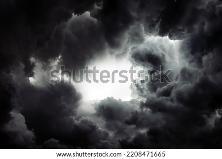 Dramatic Rain Clouds Background in the Stormy Weather