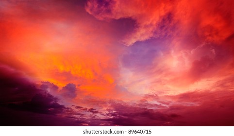 Dramatic Red Sky