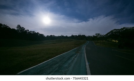 dramatic road at night