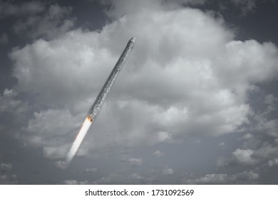 Dramatic rocket launch.  The elements of this image furnished by NASA.