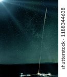 Dramatic rocket launch. Rocket launch at night.  The elements of this image furnished by NASA.
