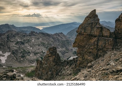 Dramatic rocks atop of Pawnee Pass in the Indian Peaks Wilderness - Shutterstock ID 2125186490