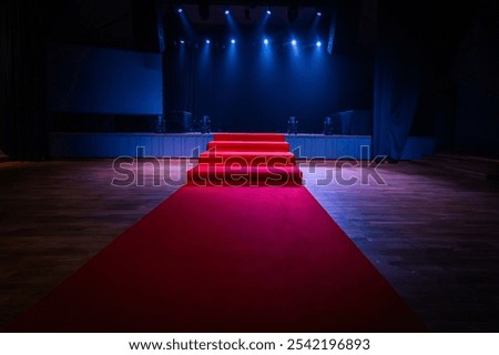 Image, Stock Photo a red carpet with footprints in the entrance area