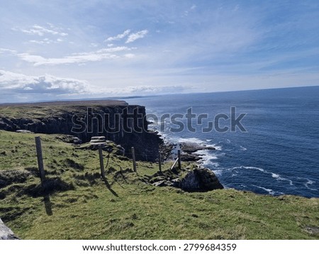 Dramatic sea cliffs at Dunnet Head in Scotland