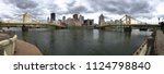 Dramatic skies develop over the expansive city of Pittsburgh Pennsylvania