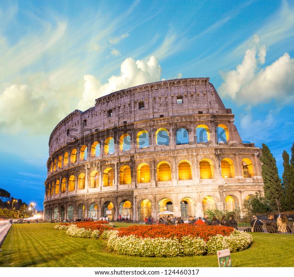 Dramatic Sky Above Colosseum Rome Night Stock Photo (Edit Now) 124460317