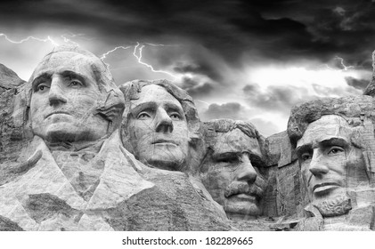 Dramatic Sky above Mount Rushmore National Memorial 