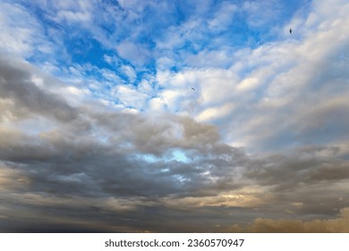 Dramatic sky after thunderstorm over countryside