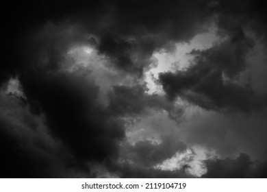 Dramatic sky - Background of dark clouds before thunder-storm - Shutterstock ID 2119104719