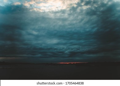 Dramatic sky and  bright sunset