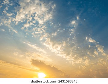 Dramatic sky with cirrus clouds