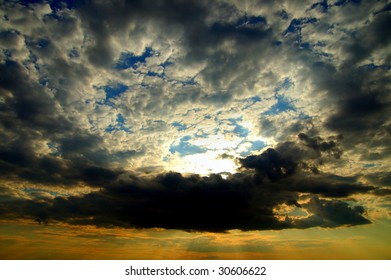 dramatic sky with clouds