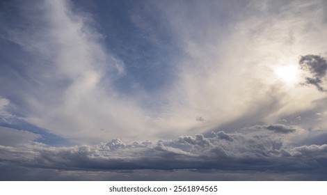 Dramatic sky with clouds. Nature background.