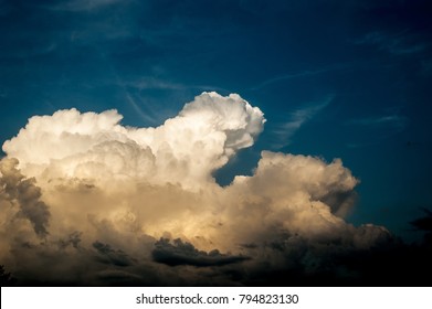 A dramatic sky with clouds. Dramatic scene in the sky. 