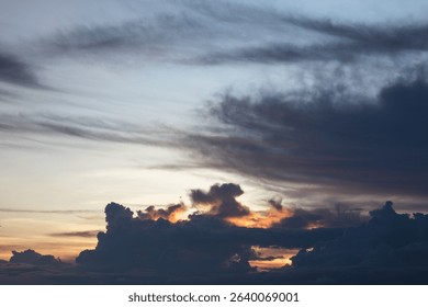 Dramatic Sky with Clouds at Sunset