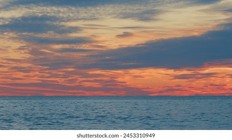 Dramatic Sky. Cloudscape. Red Purple Cloudy Dramatic Sunset Natural Sky Background. Still.
