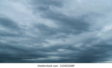 Dramatic sky with dark clouds.