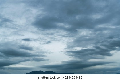 Dramatic sky with dark clouds.