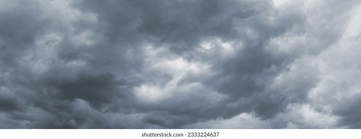 Dramatic sky with dark dense clouds before a thunderstorm