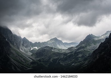 Dramatic Sky With Dark Storm Clouds Over Tatra Mountains In Slovakia