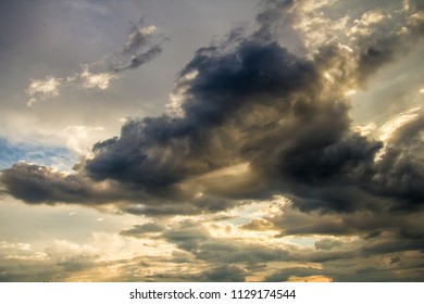 dramatic sky with lights
