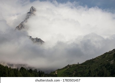 dramatic sky on mountain peaks