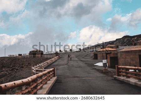 Dramatic Sky over Mount Aso Crater Path in Kumamoto Japan