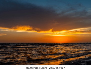 Dramatic Sky over Tranquil Beach 