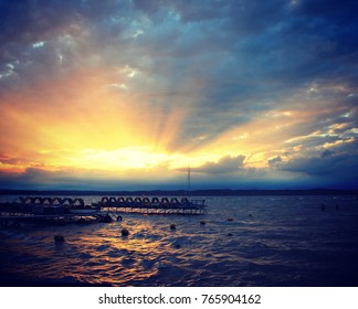 dramatic sky over water