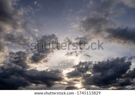 Dramatic sky at rainy day