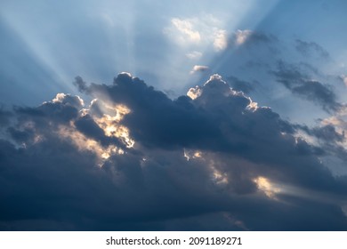 Dramatic sky with shining light